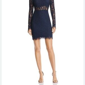 Navy sheer Lace Dress, Bloomingdale’s